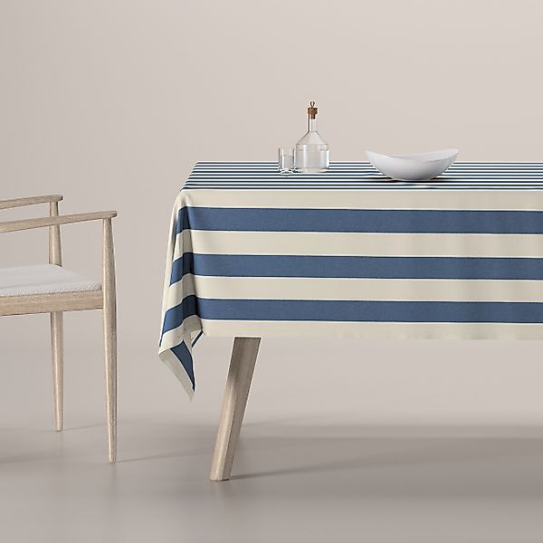 Rechteckige Tischdecke, blau-weiß, Quadro (143-90) günstig online kaufen