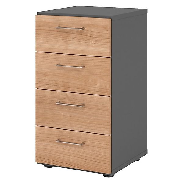 bümö Aktenschrank smart Schubladen Schrank - 4 Schübe Dekor: Graphit/Nussba günstig online kaufen
