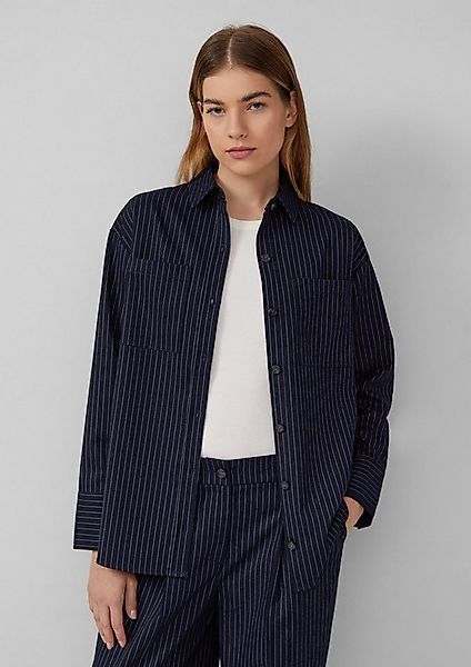 s.Oliver Hemdjacke Indoor-Jacke Overshirt mit Nadelstreifen in Oversize günstig online kaufen