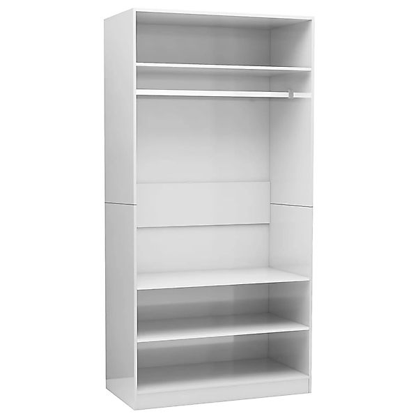 Kleiderschrank Hochglanz-weiß 100ã50ã200 Cm Spanplatte günstig online kaufen