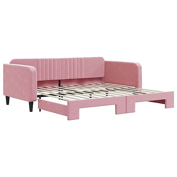 vidaXL Ausziehbett, Tagesbett Ausziehbar Rosa 100x200 cm Samt günstig online kaufen