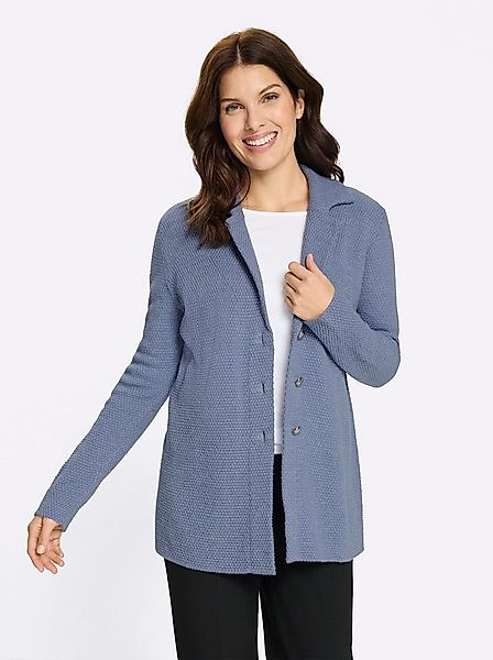 Sieh an! T-Shirt Strickjacke Langarm Struktur günstig online kaufen