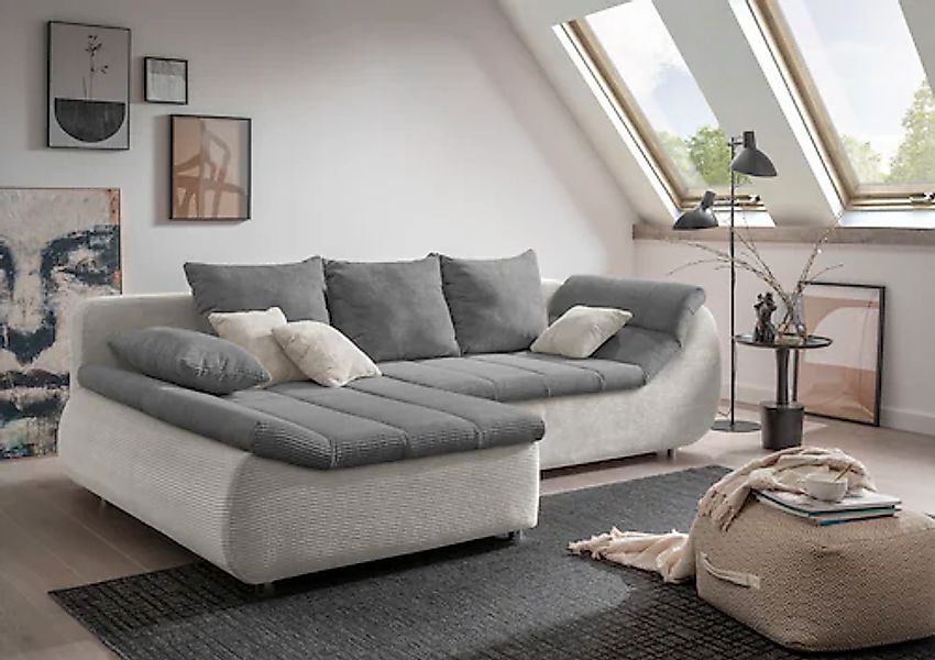INOSIGN Ecksofa »Imola, bequem, aktuelle Steppung im Sitz, L-Form, Breite 2 günstig online kaufen