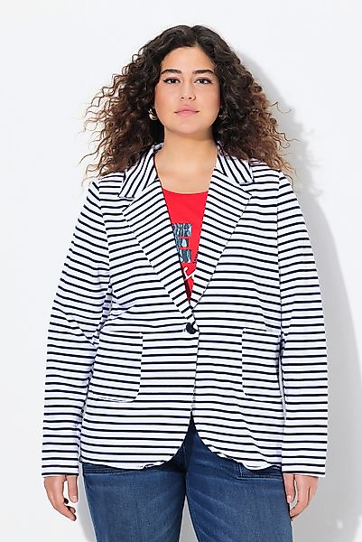 Ulla Popken Blusenblazer Jerseyblazer Rollkanten Reverskragen günstig online kaufen