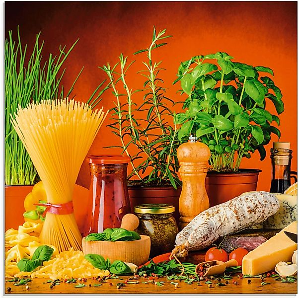 Artland Glasbild "Mediterranes und italienisches Essen", Lebensmittel, (1 S günstig online kaufen