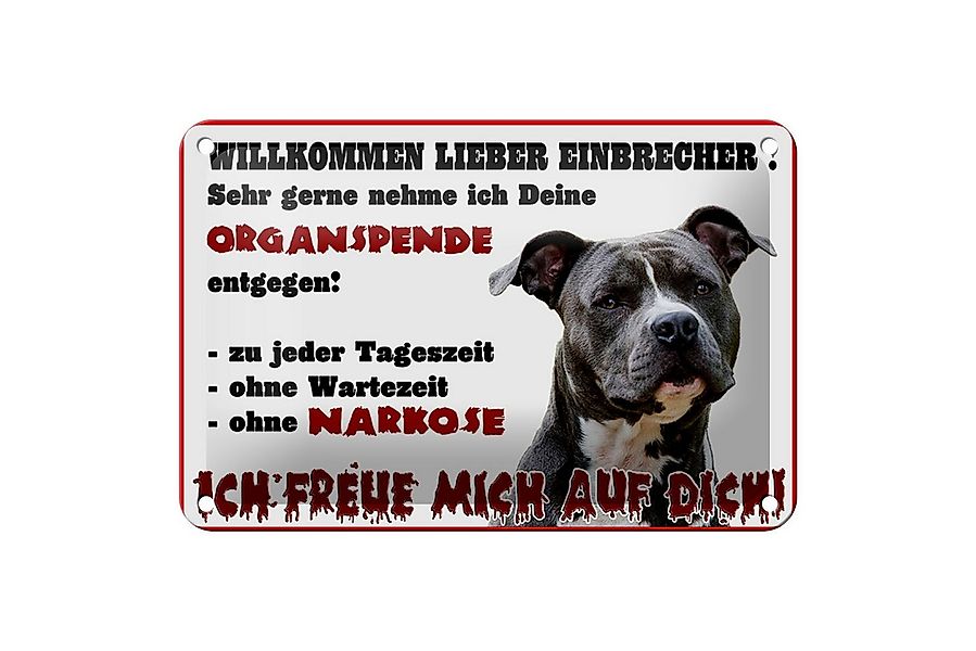 Femer GmbH Metallschild Hinweis 18x12cm Hund Willkommen Einbrecher, (1 St), günstig online kaufen