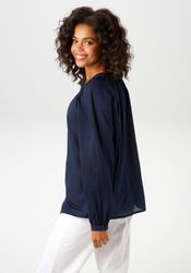 Aniston CASUAL Langarmbluse aus strukturierter Baumwolle günstig online kaufen