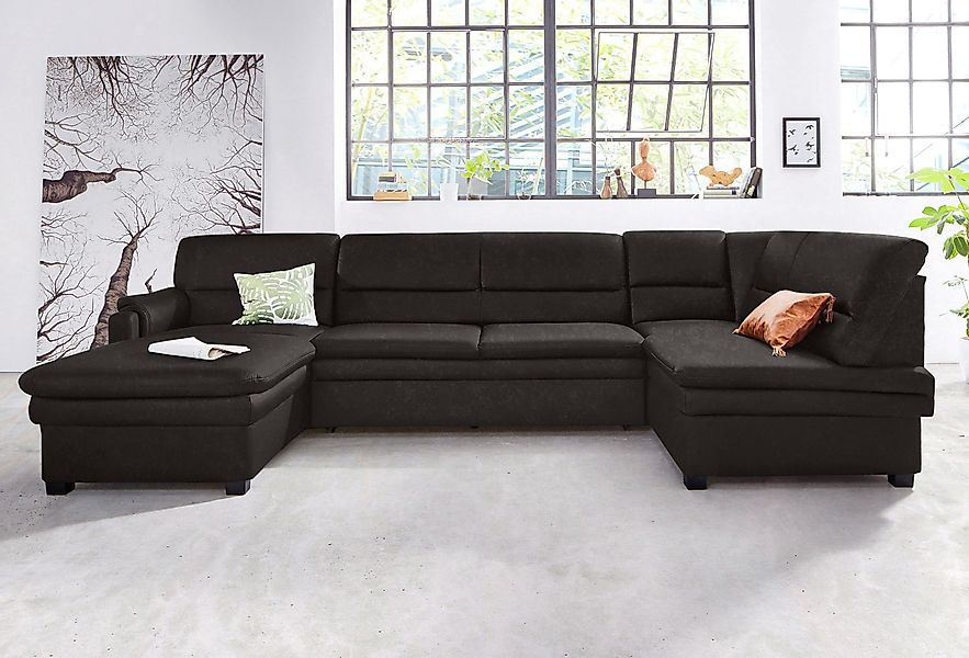 sit&more Wohnlandschaft "Pisa U-Form", mit Federkern, wahlweise mit Bettfun günstig online kaufen