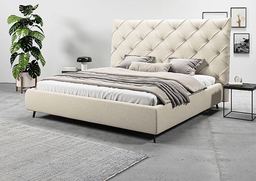 Home affaire Polsterbett "Maxime, in 4 Breiten bis 200cm, auch in Leder" Ko günstig online kaufen