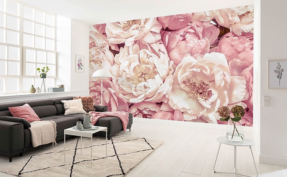 Komar Vliestapete »Vlies - Peonies - Größe 368 x 248 cm«, bedruckt, Wohnzim günstig online kaufen