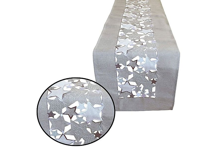 texpot Tischdecke Stickerei Sterne Weihnachten Advent (1-tlg) günstig online kaufen