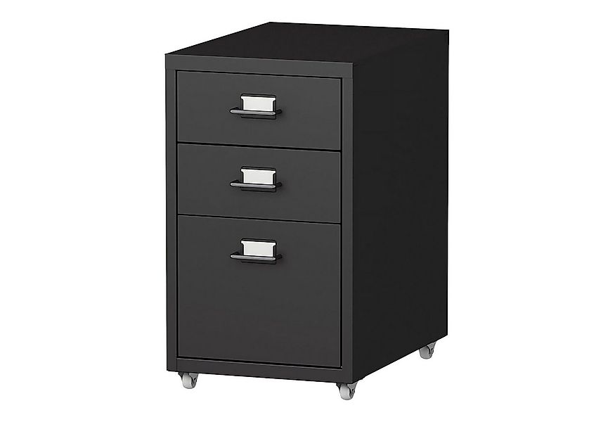 en.casa Rollcontainer, »Kökar« Schubladenschrank Stahl Schwarz günstig online kaufen