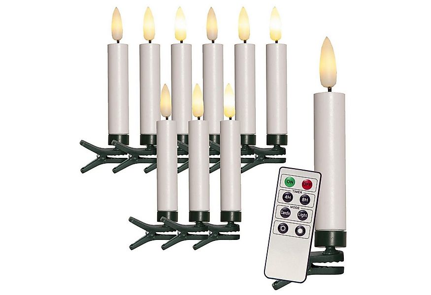 MARELIDA LED-Christbaumkerzen LED Baumkerzen 10 Weihnachtskerzen Clip Baumb günstig online kaufen