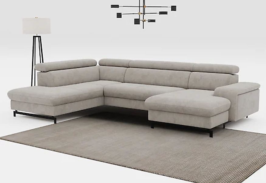 COTTA Wohnlandschaft "Emma U-Form, B: 328 cm" mit Kopfteilverstellung, opti günstig online kaufen