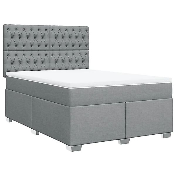 vidaXL Boxspringbett mit Matratze Hellgrau 160x200 cm Stoff 3292846 günstig online kaufen