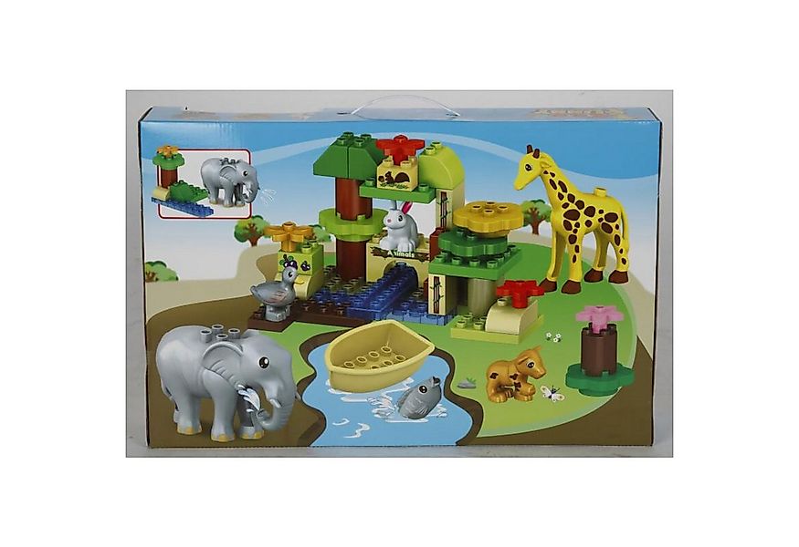 BURI Bausteine Zoo 51tlg. Kinderspielzeug Steckbausteine Tiere Konstruktion günstig online kaufen