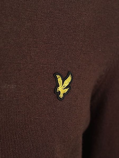 Lyle & Scott Half Zip Pull Merino Wolle Espresso - Größe L günstig online kaufen
