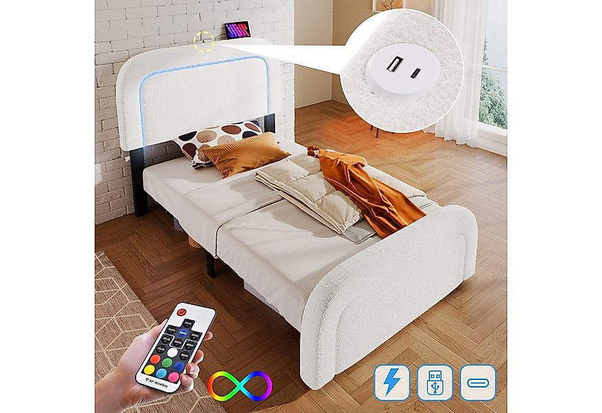 STILVORA Polsterbett 90×200 Bettgestell mit verstellbarem Kopfteil,Jugendbe günstig online kaufen