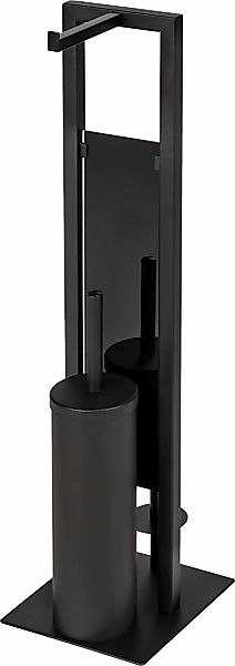 WENKO WC-Garnitur "Rivalta" aus Glas  Polypropylen  Stahl schwarz, 3 in 1 S günstig online kaufen