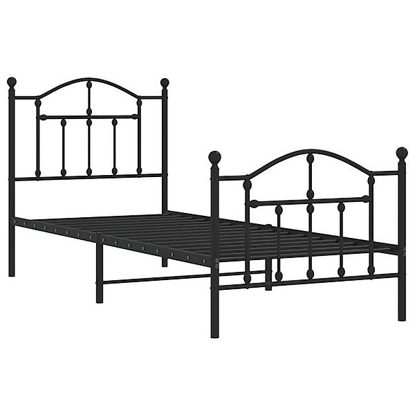 vidaXL Bett Bettgestell mit Kopf- und Fußteil Metall Schwarz 90x190 cm günstig online kaufen