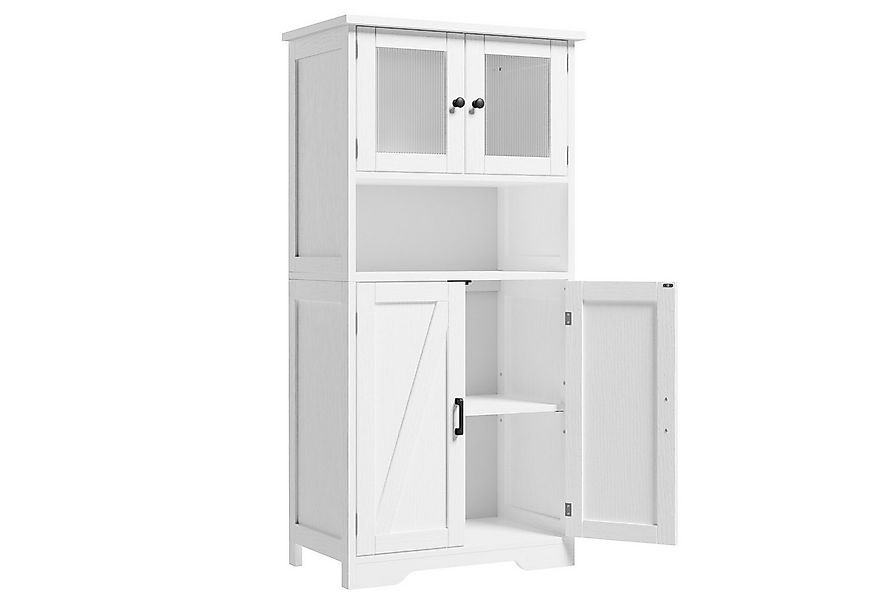 GarveeMore Hochschrank mit 4 Türen,Hochschrank Buffetschrank mit verstellba günstig online kaufen