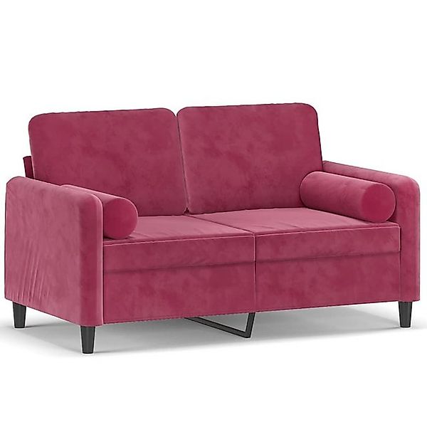 vidaXL Sofa, 2-Sitzer-Sofa mit Zierkissen Weinrot 120 cm Samt günstig online kaufen