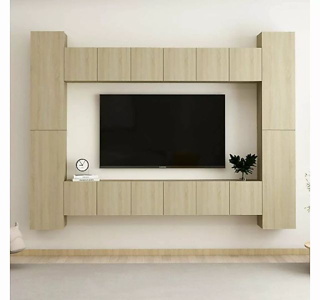 vidaXL Kleiderschrank 10-tlg TV-Schrank-Set Sonoma-Eiche Spanplatte günstig online kaufen