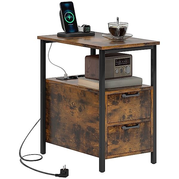 HOMCOM Beistelltisch mit Aufladestation, USB-Anschlüssen und günstig online kaufen