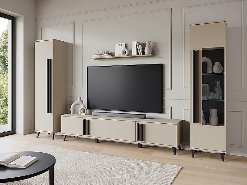 MIRJAN24 Wohnwand Helsinki II, (4er-Set, Vitrine, günstig online kaufen