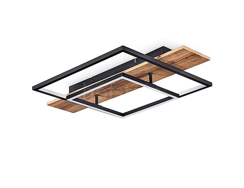 hofstein Deckenleuchte »Palermo« dimmbare Deckenlampe aus Metall/Holz, 3000 günstig online kaufen