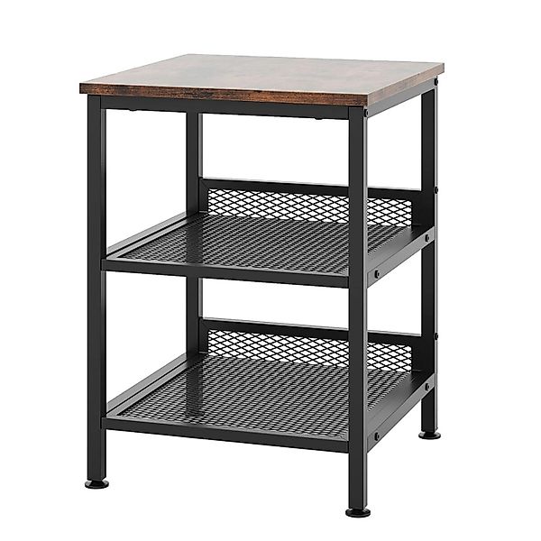 Costway Beistelltisch 3 Etagen Nachttisch Sofatisch Couchtisch Braun günstig online kaufen