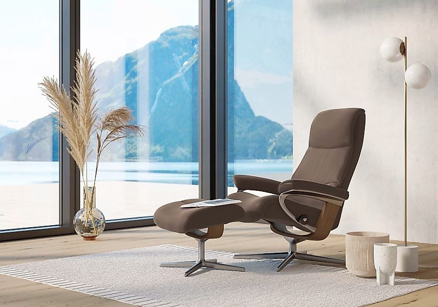 Stressless Fußhocker "View", mit Cross Base, Größe S, M & L, Holzakzent Eic günstig online kaufen