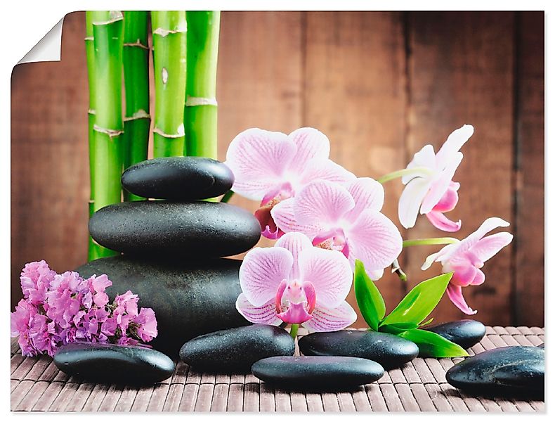Artland Wandbild »Spa Konzept Zen Steinen Orchideen«, Zen, (1 St.), als Lei günstig online kaufen