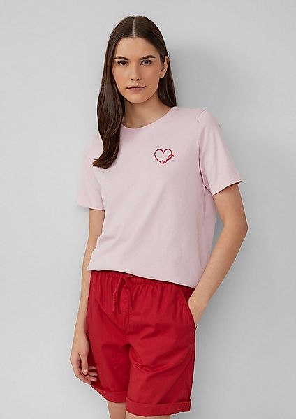 s.Oliver Kurzarmshirt T-Shirt Jerseyshirt aus Baumwolle mit Stickerei günstig online kaufen