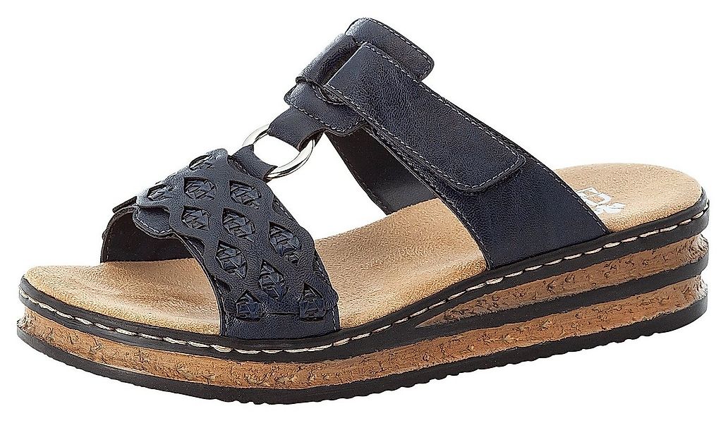 Rieker Pantolette Keilabsatz, Sommerschuh, Schlappen mit Riemchen in Flecht günstig online kaufen
