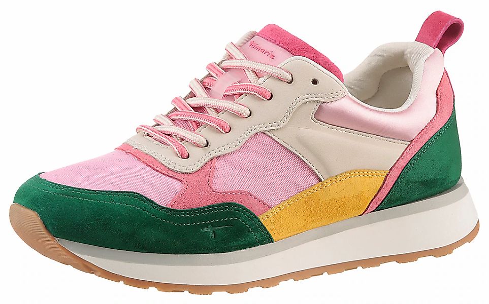 Tamaris Sneaker, Freizeitschuh, Halbschuh, Schnürschuh mit bunten Kontrastb günstig online kaufen