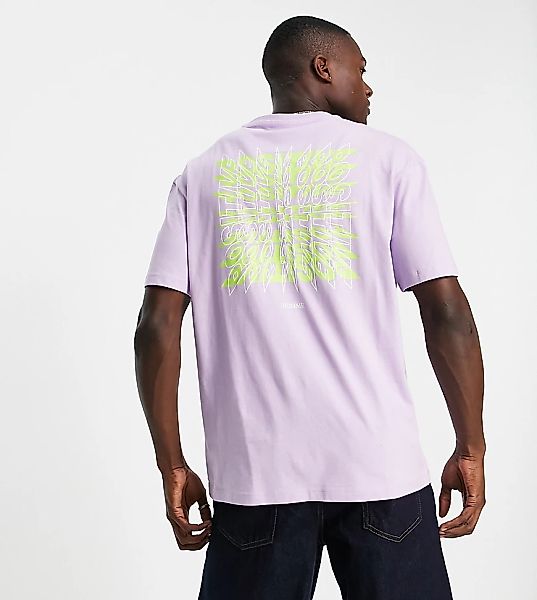Selected Homme – Oversize T-Shirt aus Bio-Baumwolle in Flieder mit Positive günstig online kaufen