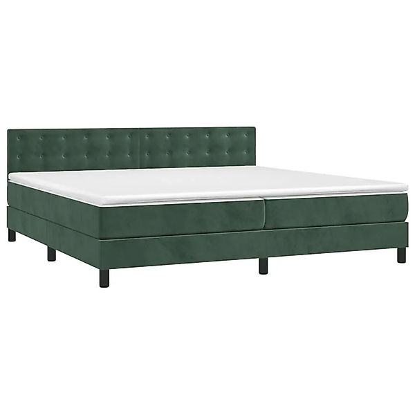 vidaXL Boxspringbett mit Matratze & LED Dunkelgrün 200x200 cm Samt 3134666 günstig online kaufen