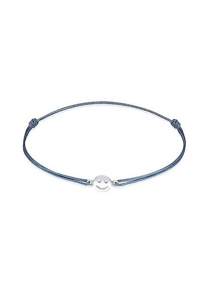 Elli Armband mit Smile Face Textil 925 Silber vergoldet (kein Set, 1-tlg), günstig online kaufen