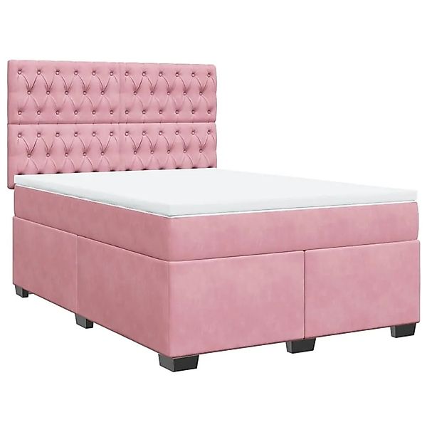 vidaXL Boxspringbett mit Matratze Rosa 140x190 cm Samt 3293217 günstig online kaufen