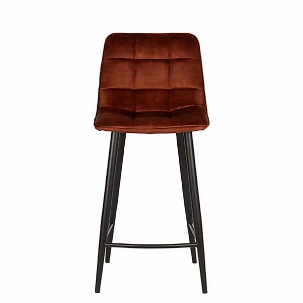 Barhocker aus Velours gepolsterter Rückenlehne (2er Set) günstig online kaufen