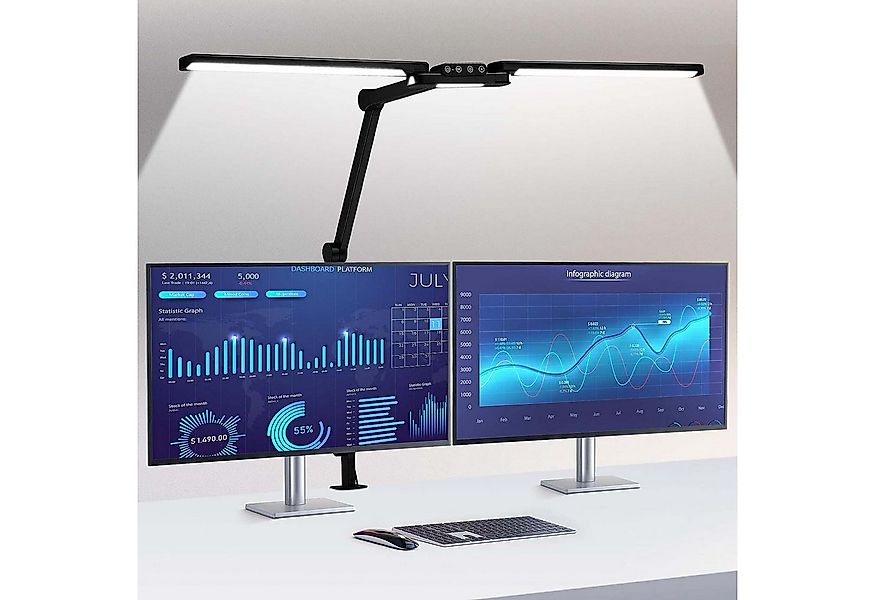 Jibenhome LED Schreibtischlampe LED Tischlampe Architektenlampe Doppelkopf günstig online kaufen