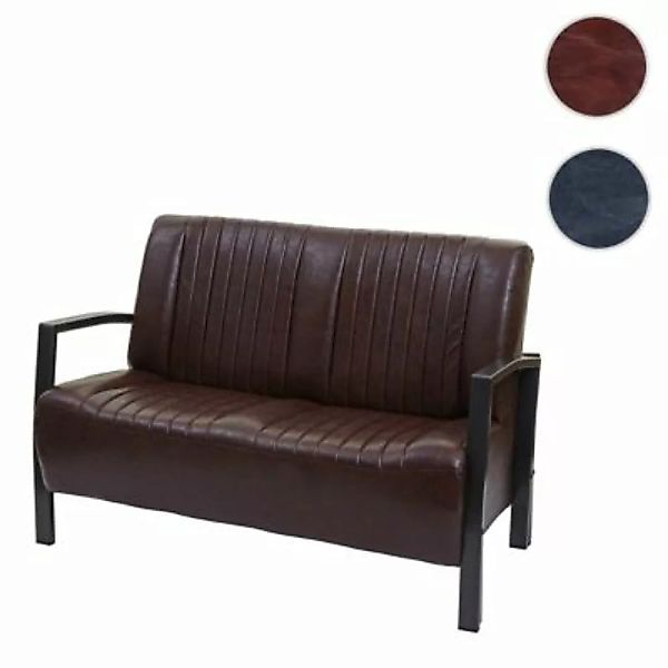 HWC Mendler 2er Sofa im Industriedesign braun günstig online kaufen