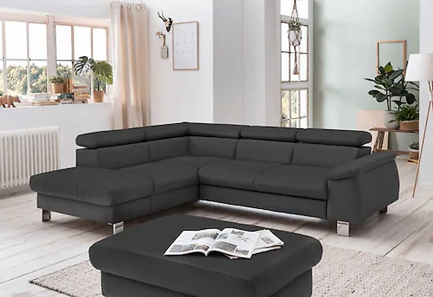 COTTA Ecksofa »Komaris L-Form mit Kopfteilverstellung«, wahlweise mit Bettf günstig online kaufen