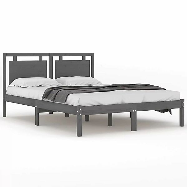 vidaXL Bett Massivholzbett Grau 200x200 cm günstig online kaufen