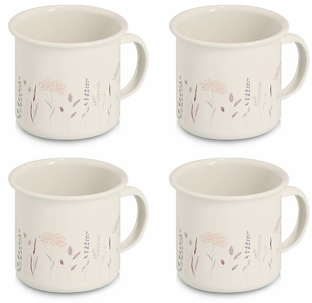 Zeller Present Tasse "4er Set "Flowers", 320 ml, Metall", (Set, 4 tlg.), fl günstig online kaufen
