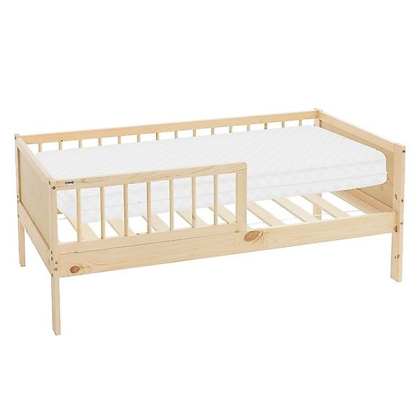 ML-Design Kinderbett 70x140cm Natur Einzelbett mit Matratze für Kinder günstig online kaufen