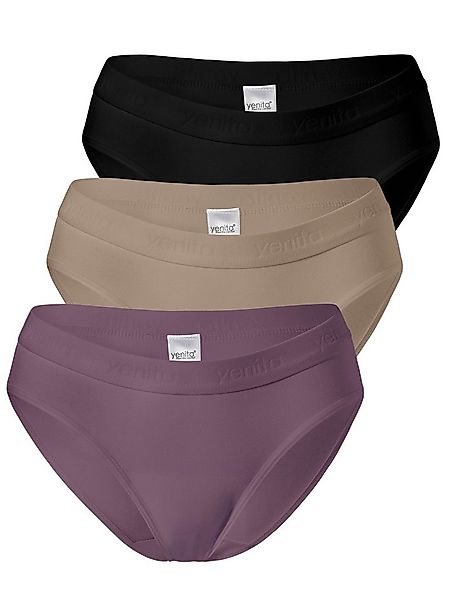 Yenita® Bikinislip Damen Slips mit elastischem Logobund (3-St) in angenehme günstig online kaufen
