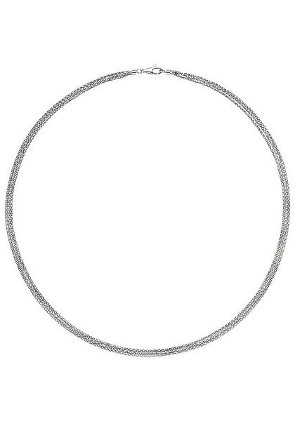 JOBO Goldkette Popcorn, 3-reihig 750 Weißgold 45 cm günstig online kaufen