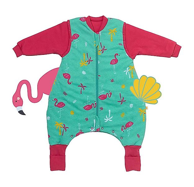 Schlummersack Kinderschlafsack Bio Schlafsack mit Füßen und umklappbaren Bü günstig online kaufen